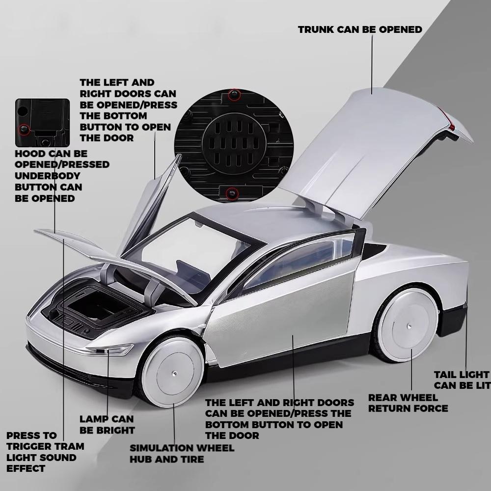 1/32 Tesla Cybercab Robotaxi Fahrerloses Taxi Legierung Metall Druckguss Modellauto Zuhause Trendige Spielzeuge Ornamente Ausstellungsstücke Sammlungen Dekorationen