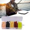 T0043 150PCS Silicone 4cm Multicolor Worm Soft Fishing Lures Lifelike Grub Baits Fish Tackle AccessoryFive Colours Mixed
