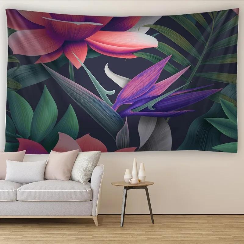 Home Wall Decoration Tapestry Plant Leaves Background Hanging Cloth Office Living Room Tapestry