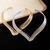 Übertriebene mehrschichtige Metall-Kettenhalskette Geometrischer Schmuck Damenmode Choker Hochzeit