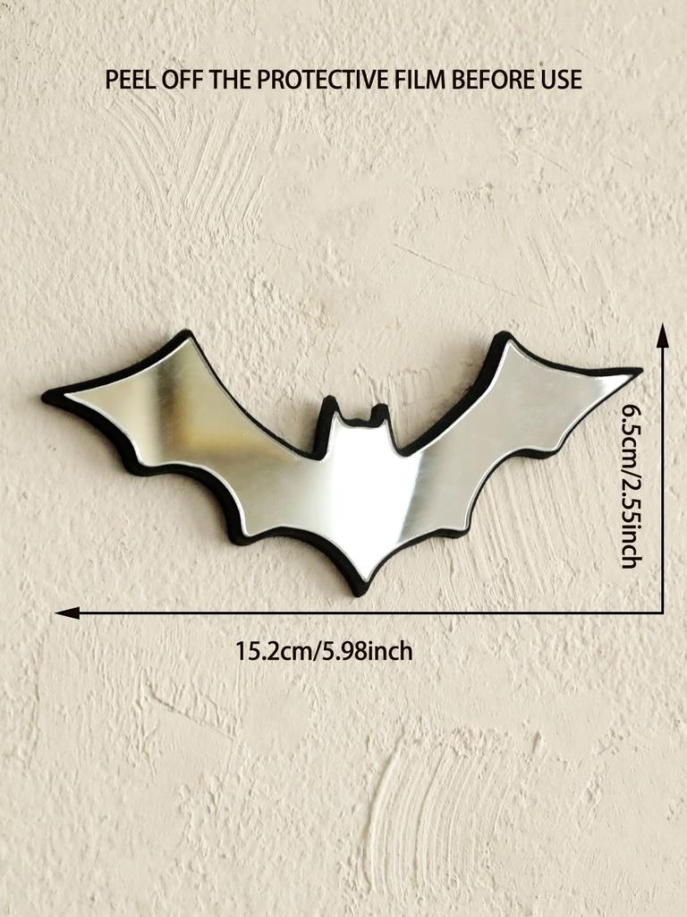 1pc Halloween Bat Wall Stickers Acrylic Hanging Mirror Decortive Gothic Wall Decorations for Home Bedroom Living Room Party Gift
