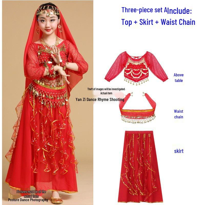 Disfraz de Espíritu Conejo de Jade - Demonio Femenino Traje de Actuación Infantil de Danza India