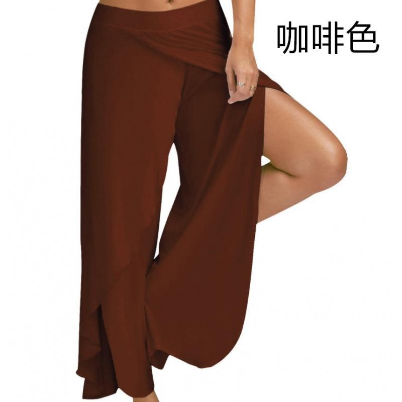 High Waist Wide Leg Yoga Pants for Women Lightweight Breathable Loose Fit Stretchy Workout Trousers with Side Slit and Elastic Waistband