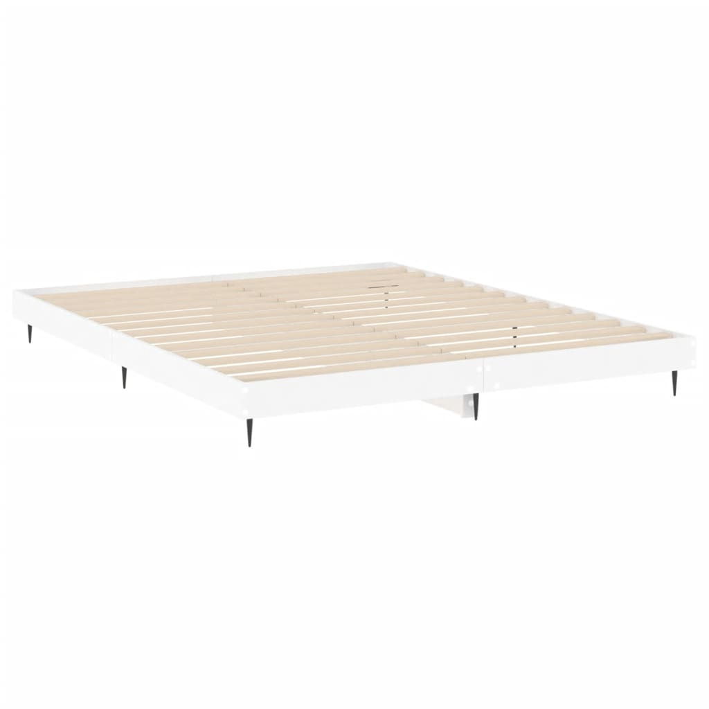 White Bed Frame 200x200 cm Engineered Wood