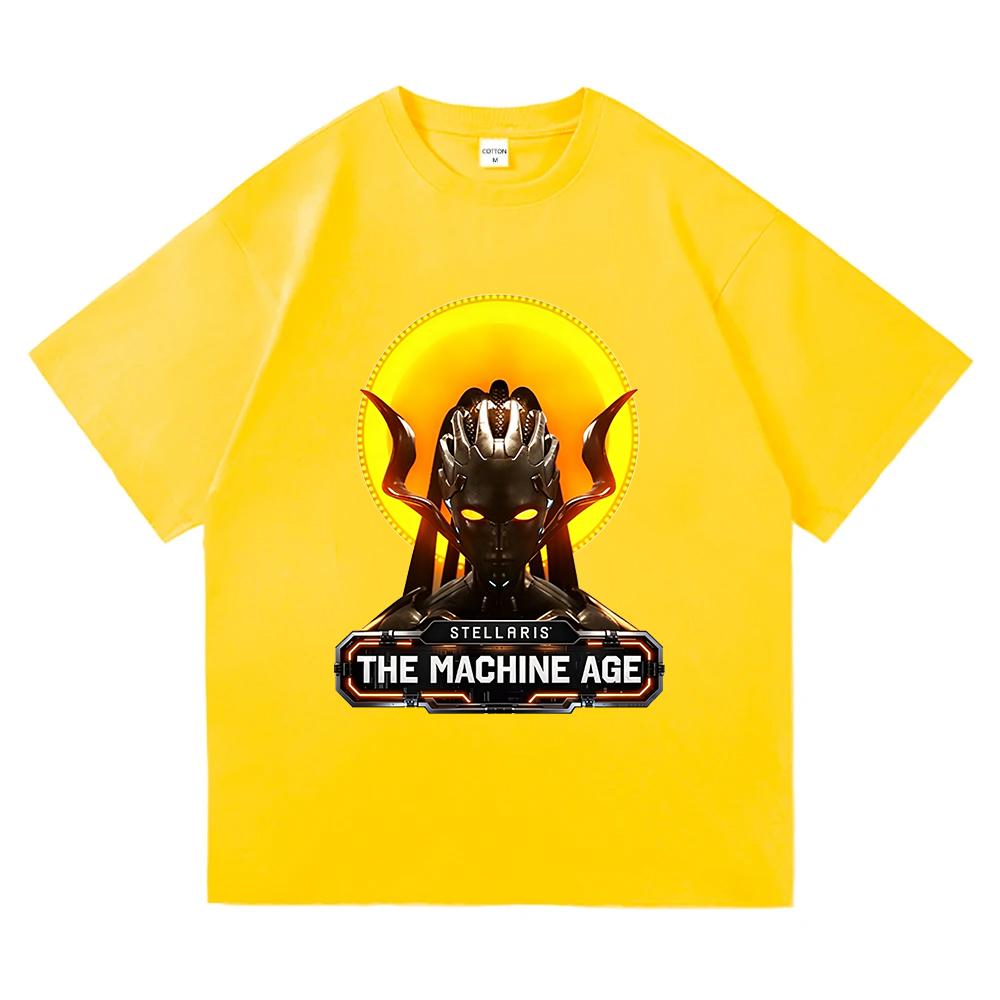 Stellaris The Machine Age Cetana Logo Tshirt Short Sleeve Cotton Soft Tshirts Unisex Unisex Clothing Summer Casual Graphic Merch