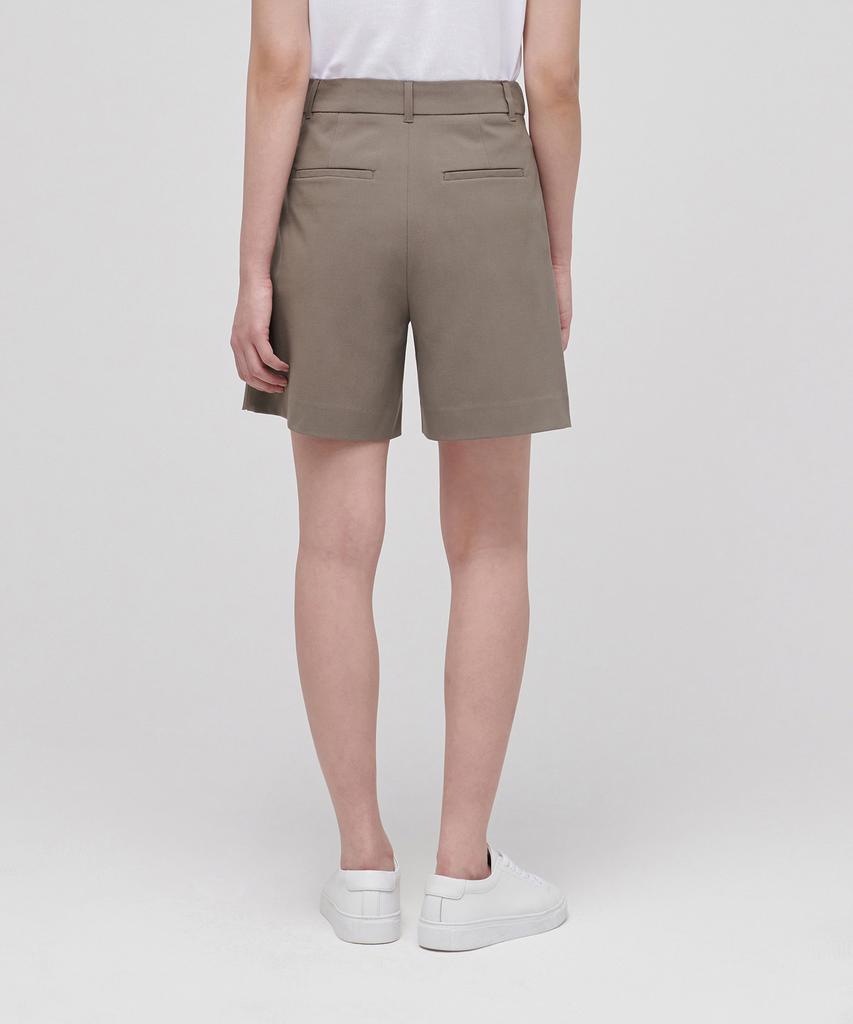 MUSINSA STANDARD WOMAN Women'S Lightweight Hidden Elastic Waist Half Slacks [Dusty Beige]