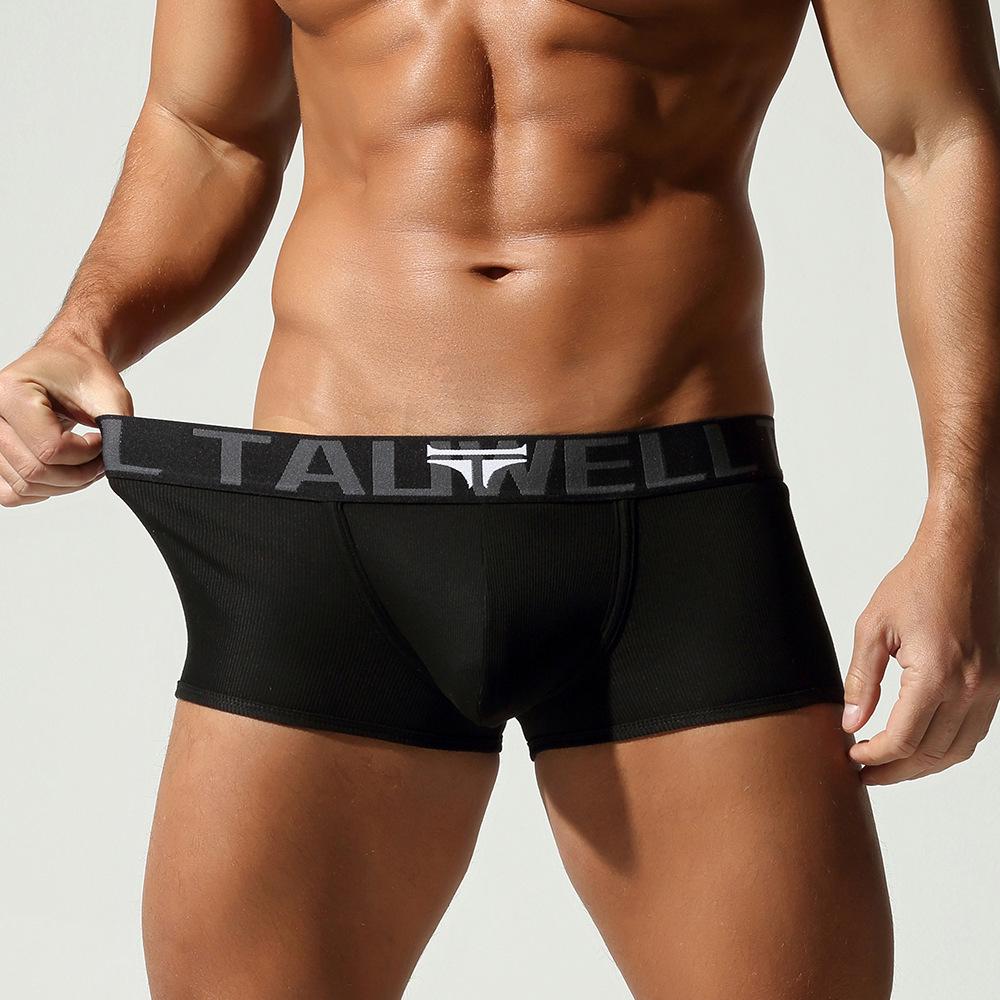 TAUWELL Men's Solid Color Streetwear Cotton Boxer Briefs