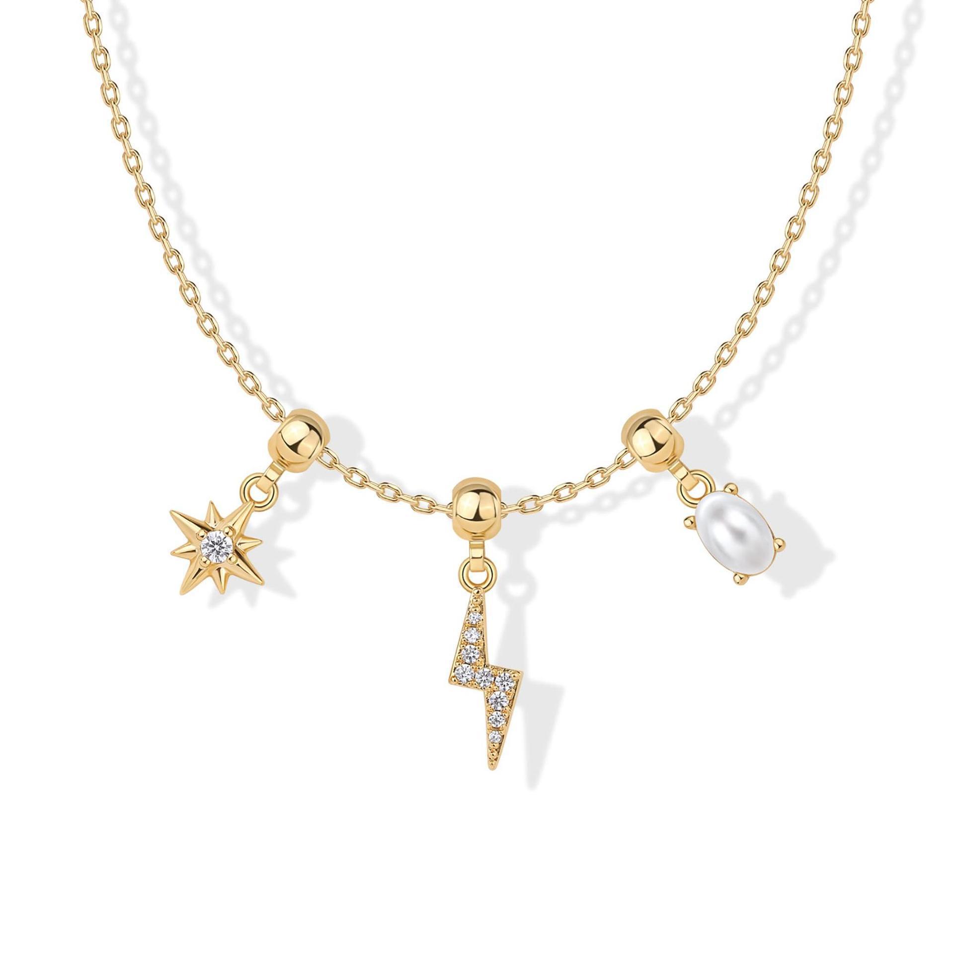 Hot-Selling Butterfly-Heart-Starfish Zirconia Pendant Necklace for Women