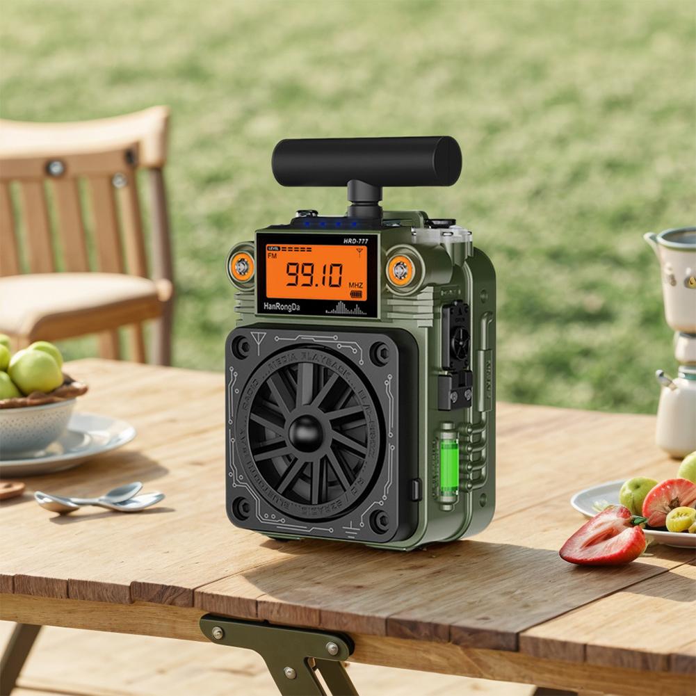 HRD-777 Radio Fingertip Gyroscope Mini Radio Multi Functional Full Band Mini Speaker Metal Material AM FM Multi-Function Radio