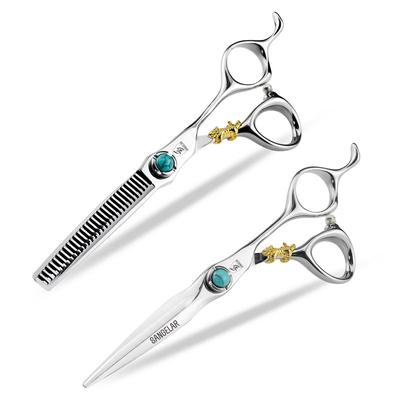 Tijeras para el cabello de 6 pulgadas, tijeras profesionales plateadas para peluquería, herramientas para el cuidado del cabello, tijeras para cortar y adelgazar, salón de peluquería