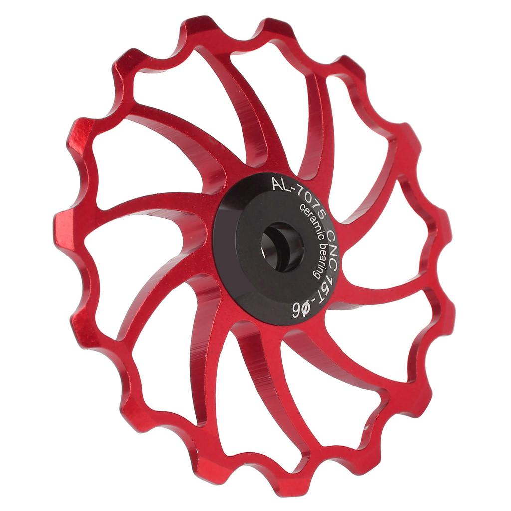 MEIJUN Rear Derailleur Guide Pulley Wheel 15T Ceramic Bearing for Folding Mountain BikesRed