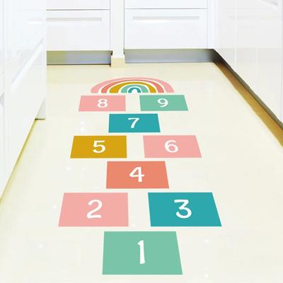 Cartoon Digital Grid podlahové samolepky pro děti Děti Hra Hopscotch Jump Plaid Number Vnitřní herna Samolepky Room Home Decor