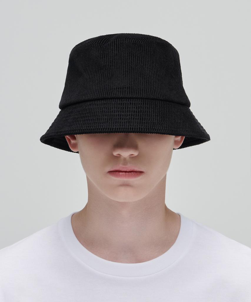 MUSINSA STANDARD Oversized Corduroy Bucket Hat [Black]