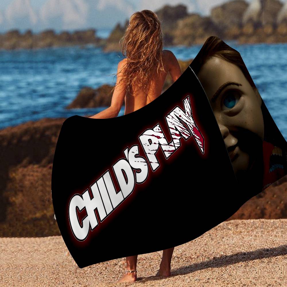 C-Chucky C-Child's P-Play Bath Towel Microfiber Soft Water Absorbing Breathable For Girl Kids Decorative Cartoon Beach Towel