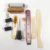 Set de Unelte din Piele Cusute Manual Set de Fir Cerat pentru Piele Accesorii Mașină de Cusut Riglă de Oțel Con de Dovleac Ac Cusut Manual Inel de Cupru