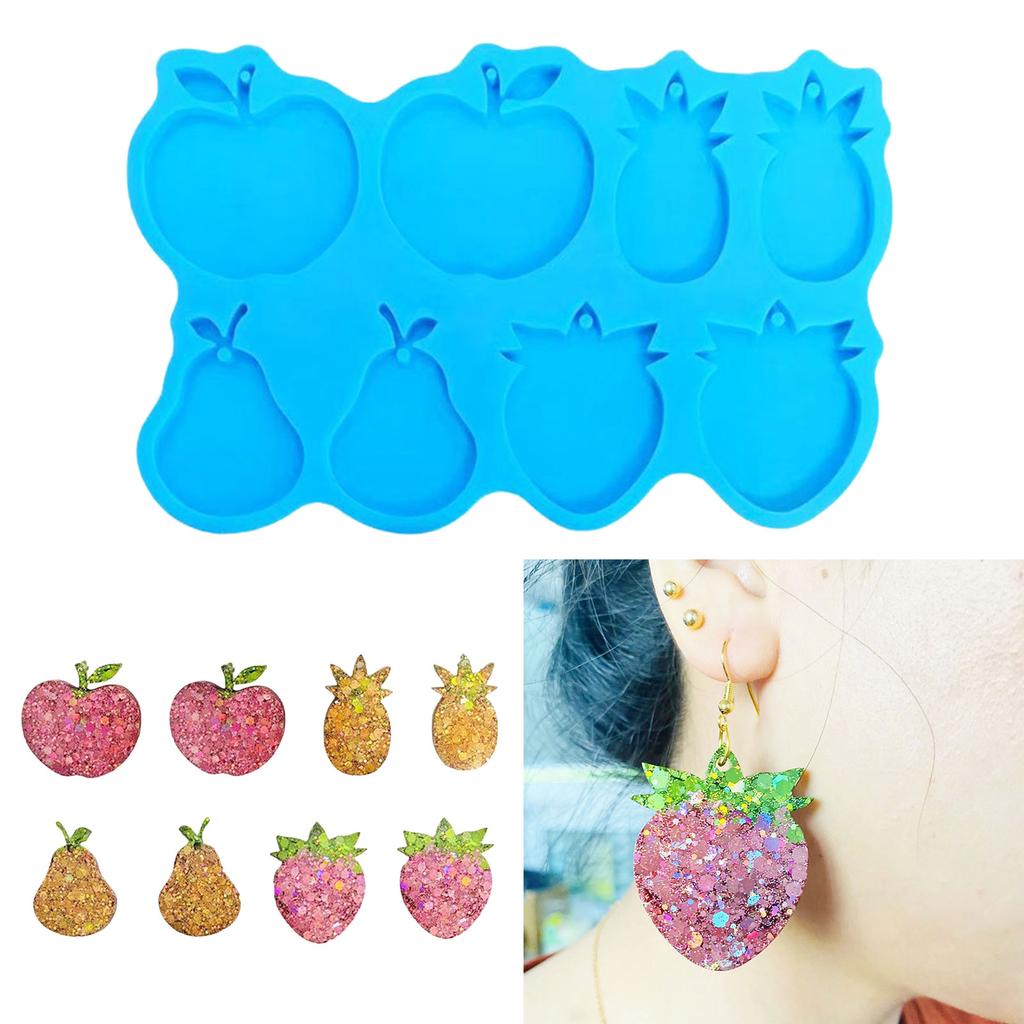 Fruit Pear Earring Decor Mold DIY Epoxy Resin Keychain Silicone Mold Pendant Mold Home Decorations Mold