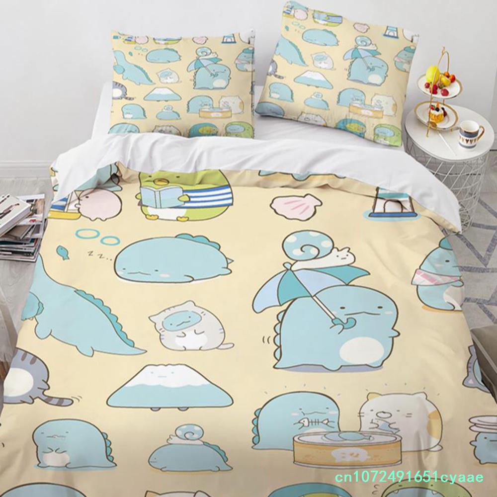 Cartone Animato Giapponese Sumikko Gurashi Anime Set Biancheria da Letto Kawaii Carino Sumikkogurashis Copripiumino Coperta Federa Matrimoniale King