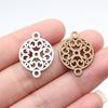 Flower Petal Connectors Botanical Themed Antique Bronze Zinc Alloy Jewelry Making Connect Charms Extender Connectors