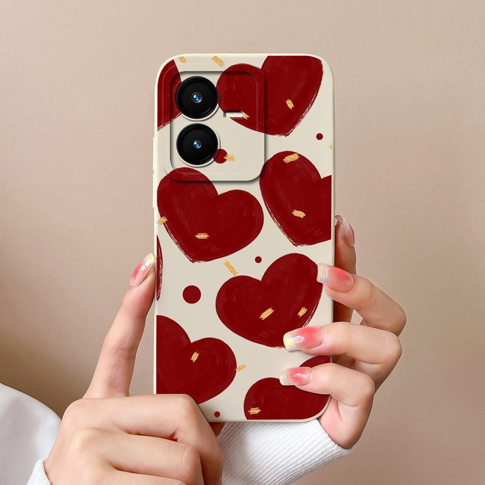 Case For Vivo Y22 Y22S Cover Camera Lens Protector For Vivo Y 22 Soft Liquid Silicone Cartoon Phone Back Covers For Women Man