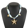 Summer Style Elegant Stainless Steel Gold Plated Scarf Necklace DIY Flower Marine Organisms Pendant Women's Jewelry Holiday