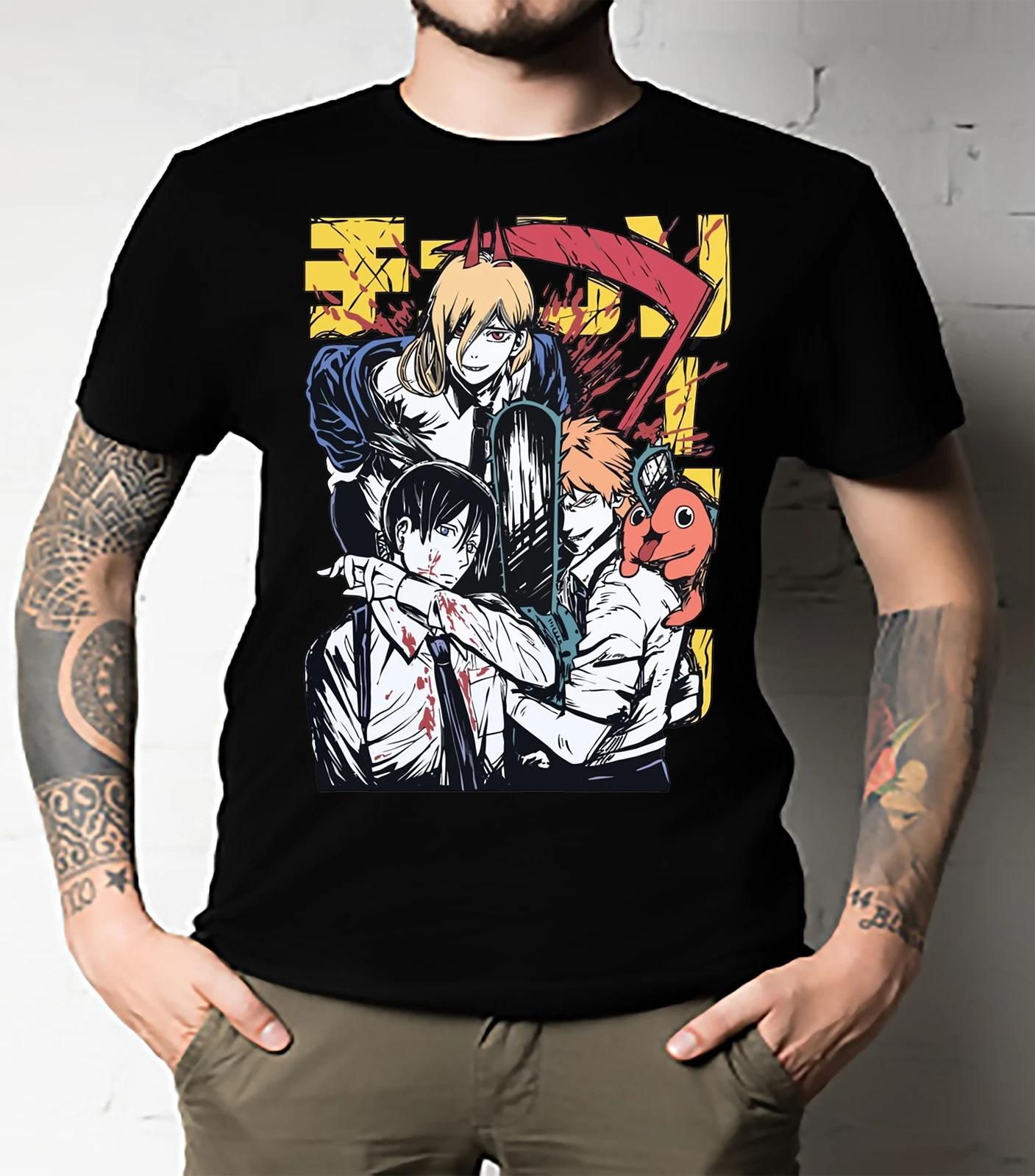 Men s and Women s T-shirts Chainsaw Denji Power Aki XXL