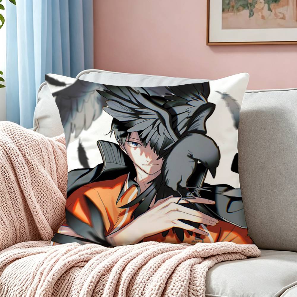 Anime Hhaikyuu Ttobio Kageyama Pillow Case Square Doublesided Sofa Cushion Cover Bedroom Bedside Pillow
