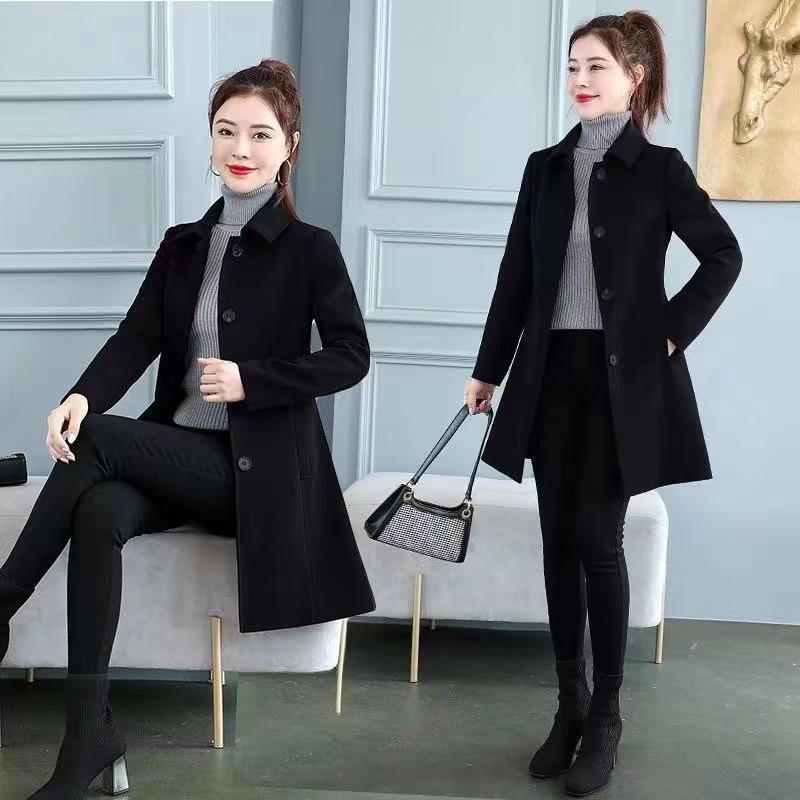 

2025 Autumn/Winter Korean-Style Mid-Length Plaid Trench Coat for Petite Women - Versatile High-End Outerwear XL