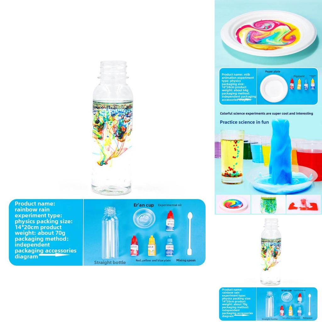 Childrens Diy Science Experiment Kit With Simulated Rainbow Rain And Volcanic Eruption For Educational Play