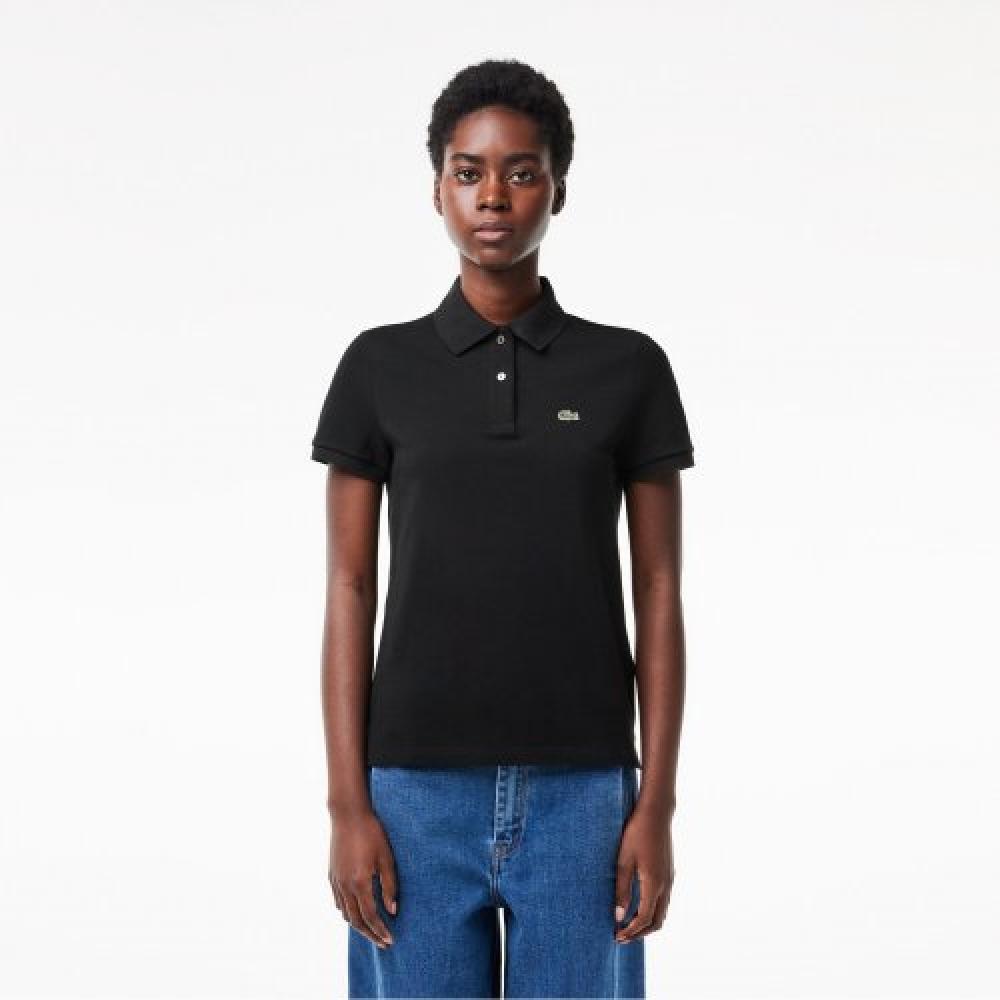 

LACOSTE Женская футболка-поло стандартного кроя с 2 пуговицами [черный] 036