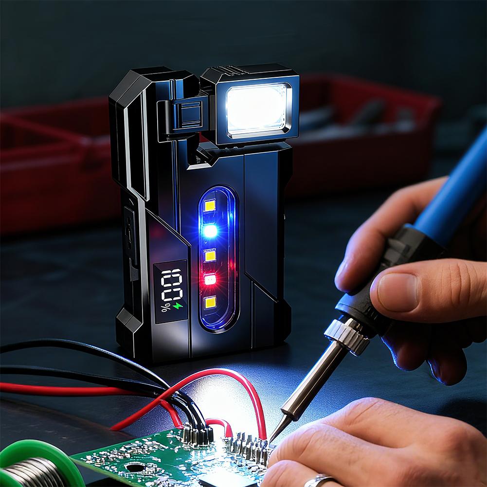 MultiFunction Portable Work Light EDC Flashlight With Charging Cable Portable Pocket Mini Light Double Light For Outdoor Camping