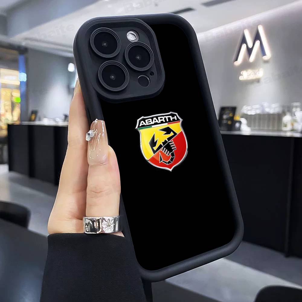 Custodia per Telefono Auto ABARTH Italia Per IPhone 17 16 15 14 13 12 11 Pro Max Plus Custodia in Silicone Antiurto