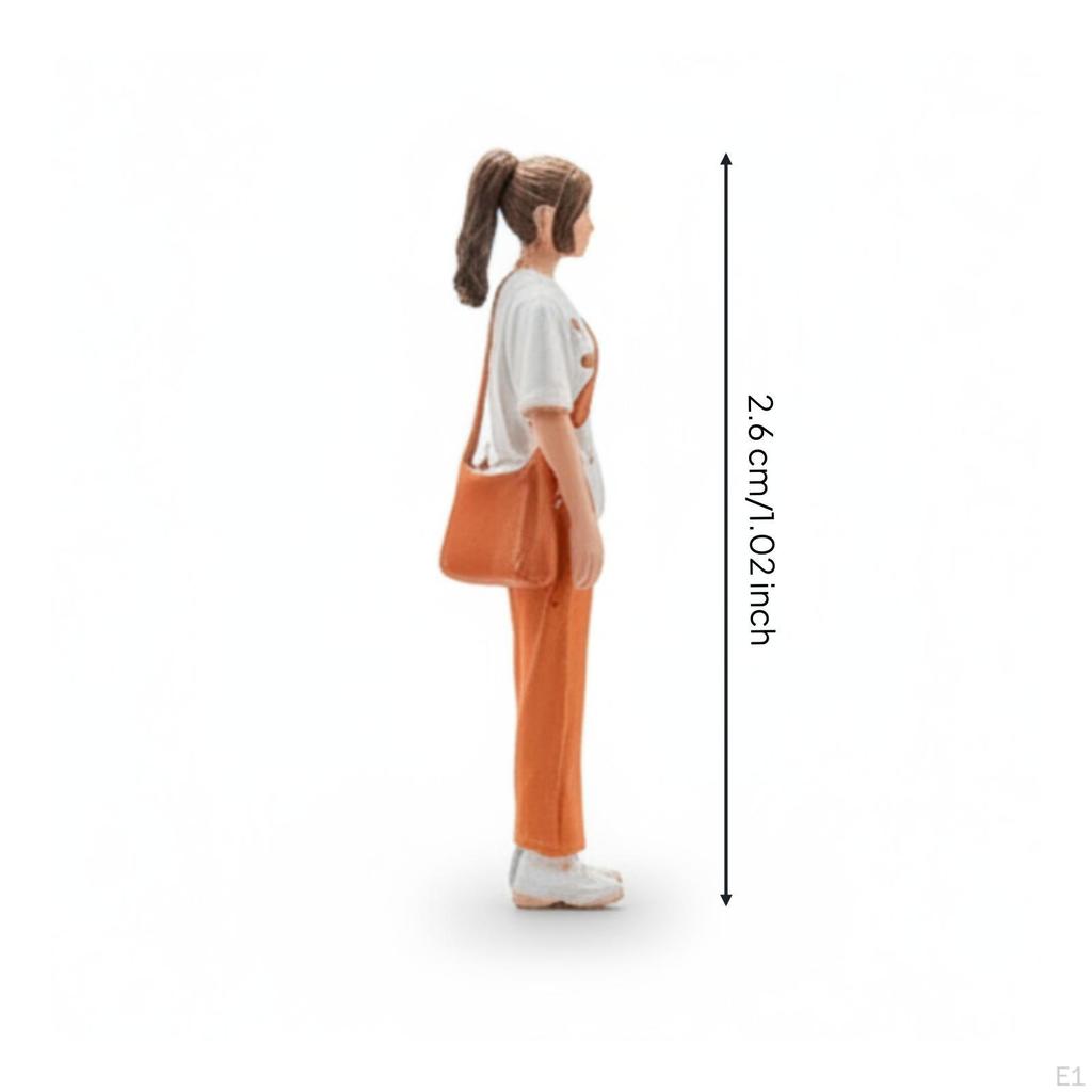Miniature Female Figurine Standing 1/64 Scale Figure Realistic with HandPainted Details for