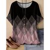 Summer Fashion Women's 3D Printed T-Shirt Short Sleeve O-Neck Denim-Like Graphics Print Tops Casual Streetwear Women's Clothing