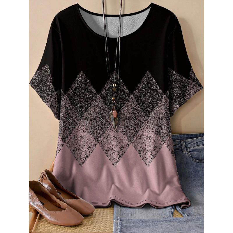 Summer Fashion Women's 3D Printed T-Shirt Short Sleeve O-Neck Denim-Like Graphics Print Tops Casual Streetwear Women's Clothing