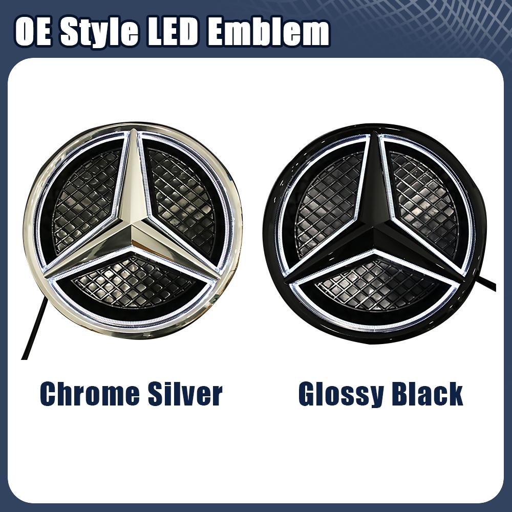 Glossy Black OE Style LED Front Grille Star Emblem Logo For Mercedes Benz GLC250 GLC300 GLC350 GLE400 GLE450 GLS350 GLS350 16-19
