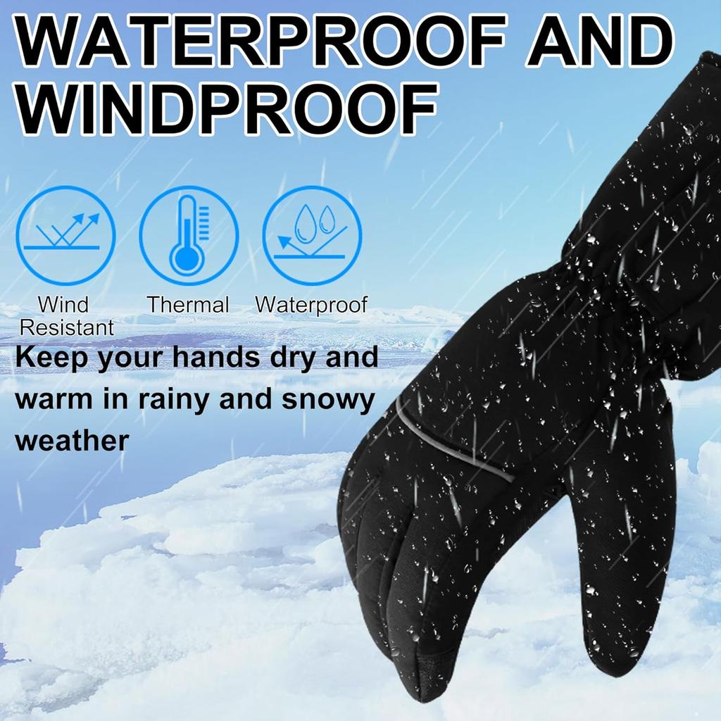 MMlove Heated Gloves for Men Women, Touchscreen Electric Gloves Winter Warm Heating Gloves Waterproof Hand Warmer Gloves Outdoor Indoor Hand Warmer