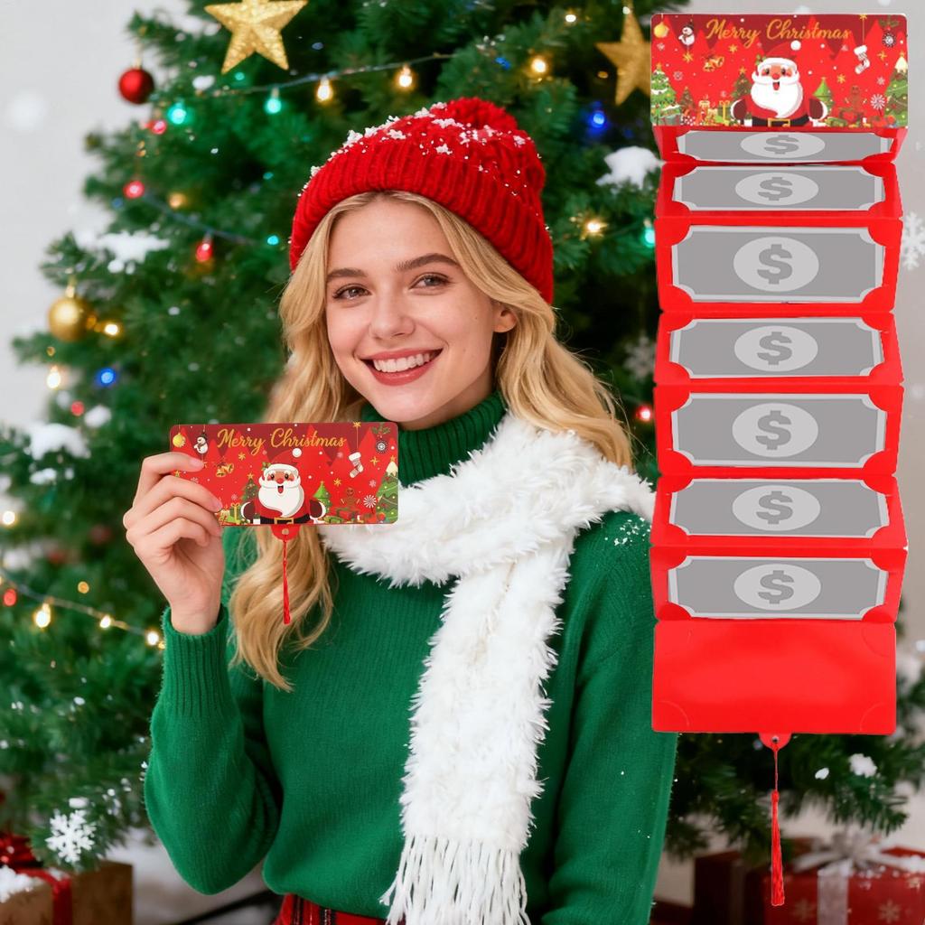 Christmas Money Holders for Cash Christmas Cash Envelope Foldable Festive Party Favor Cards with Tassle for Boys Girls Kids Mom