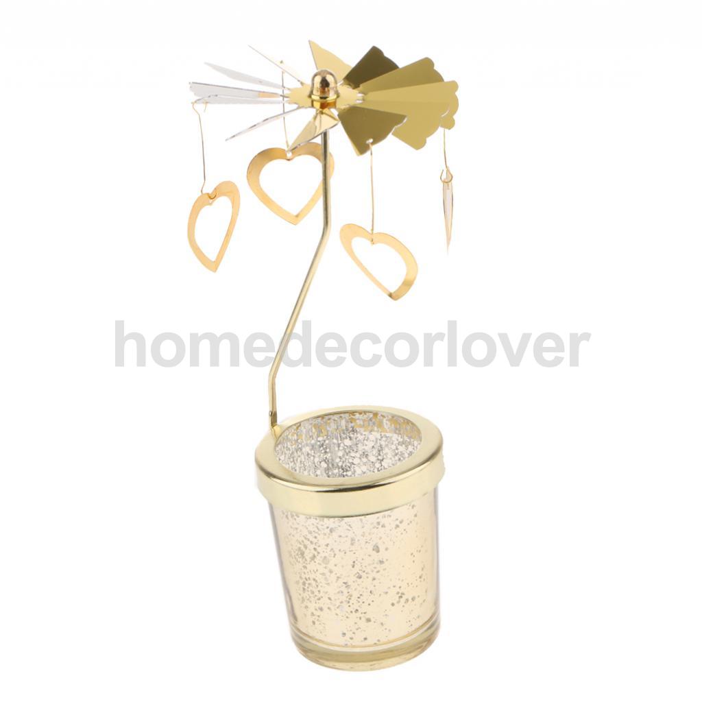 Carrousel Tealight Rotating Candle Holders Romantic Golden Night Light Creative Gifts Holiday Decorative Lamp