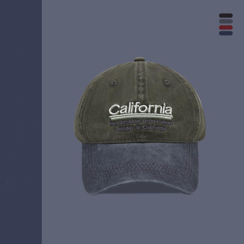 New personalized fashion trend baseball cap men's letter embroidery retro color matching casual sunshade cap women