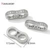 14K Gold Plated Brass With Zircon Spacer Beads Separator For Beads DIY Bracelet Necklace Making Accessories Jewelry Materials
