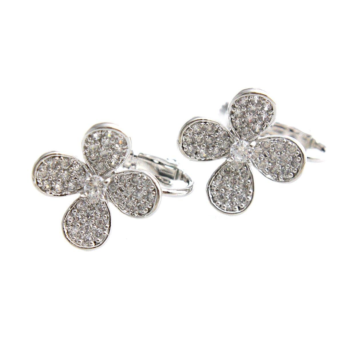 

VINGTAINE Pave Flower Earrings Flower Cubic Zirconia CZ [Vintaine] P1075-e