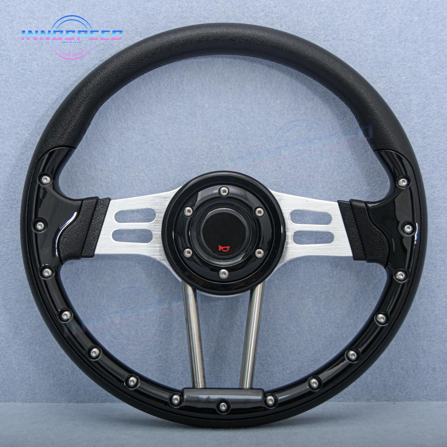 New 345mm Universal PC Simulation PU Leather Steering Wheel Competitive Karting Drift Racing Game Steering Wheel