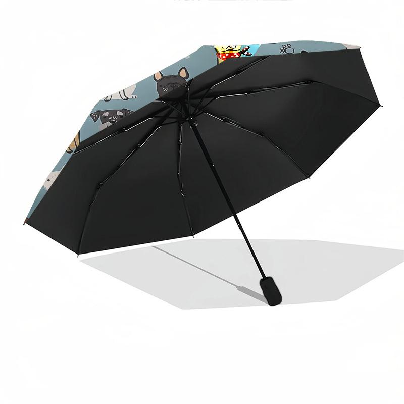 1pc Dog Paw Print Umbrella with 8 Iron Ribs and a Plastic Handle, Automatic Opening and Closing, and Daily Use.1098