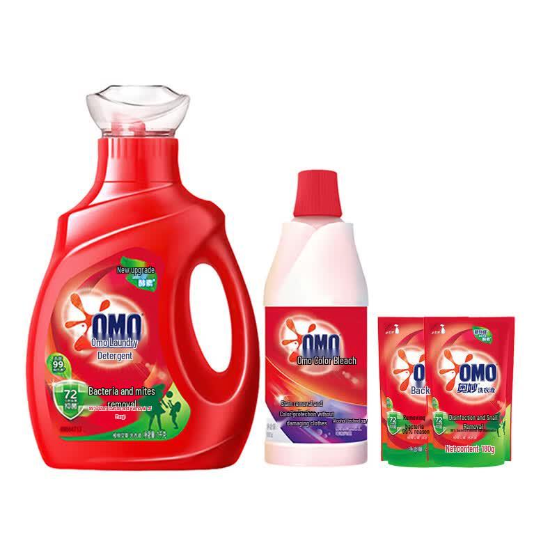 OMO Deep Clean Laundry Detergent & Color Safe Bleach Set