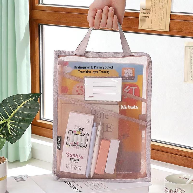 Popular L-Shaped Zippered File Bag - Student Organizer for Books and Papers