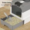 Spacious Enclosed Cat Litter Box with Anti-Splash Design and Easy-Clean Drawer