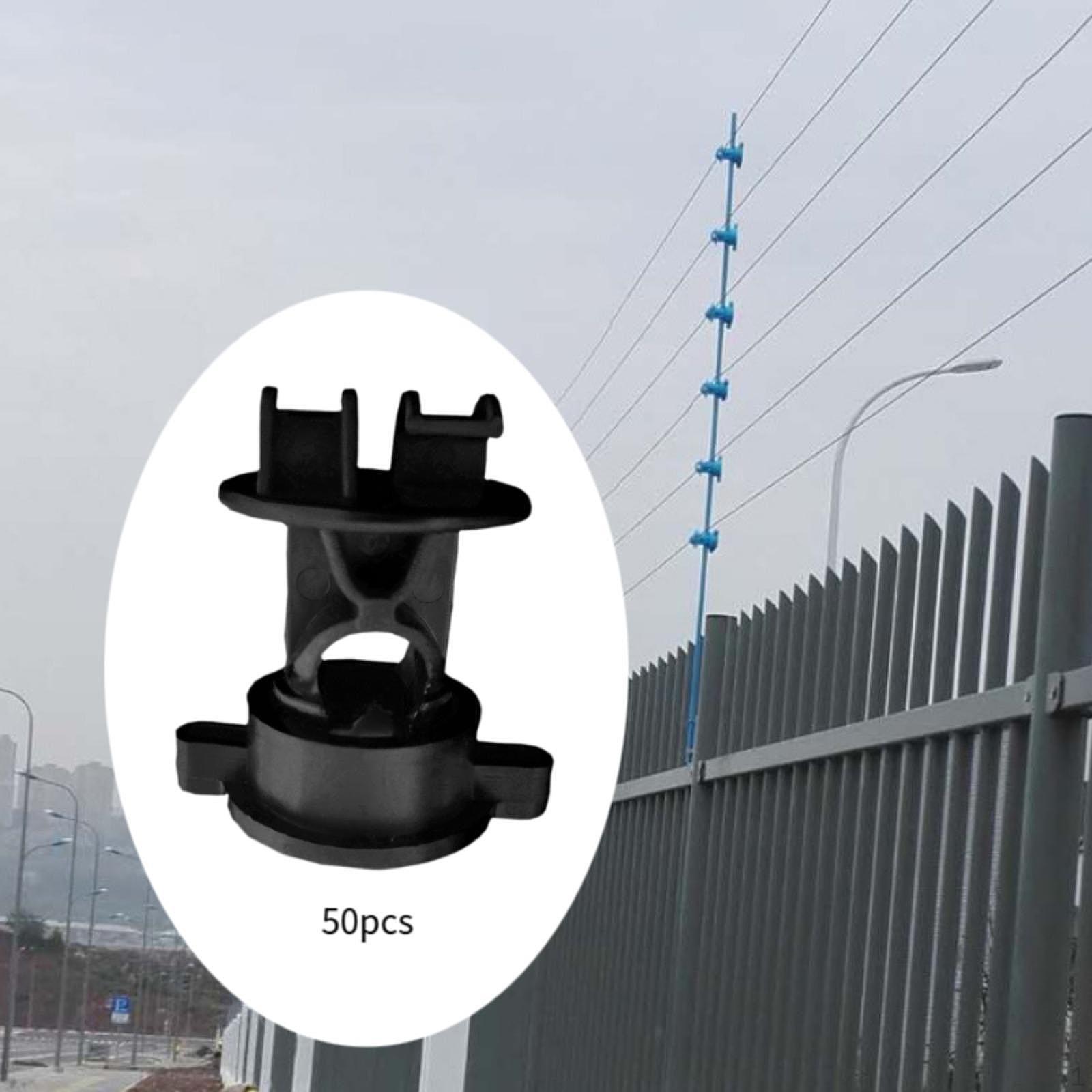 

50 электрических изоляторов для стержневых зажимов диаметром 9,5 мм для ограждения скота чёрный