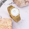 BUREI Women's Watch Analog Quartz Waterproof Mesh Band Stylish Brand Casual Popular Commute School Thin Lightweight Female Wristwatch (Gold, Gold,