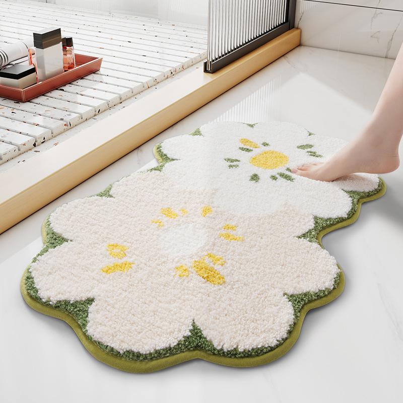 Ins Style Fresh Home Imitation Cashmere Absorbent and Anti Slip Floor Mat for Bathroom Entrance
