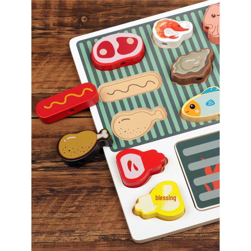 Educational Pretend Play Barbecue Skewer Set for Kindergarten Dollhouses - Enhances Fine Motor Skills